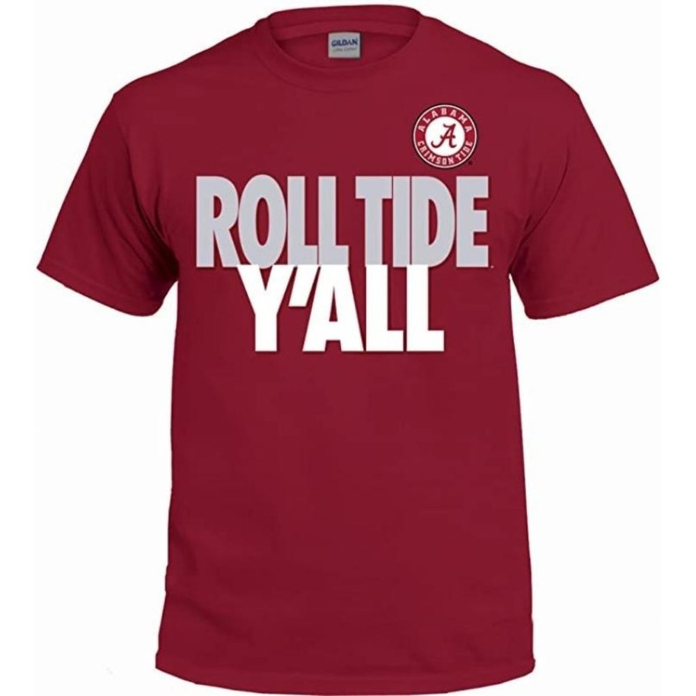 Alabama Crimson Tide T-Shirt - Roll Tide Yall - Circle Logo - Short Sleeve New